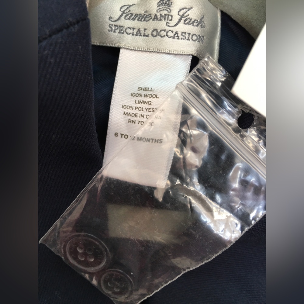 Janie and Jack Navy Blue Infant Baby Blazer - Picture 6 of 6